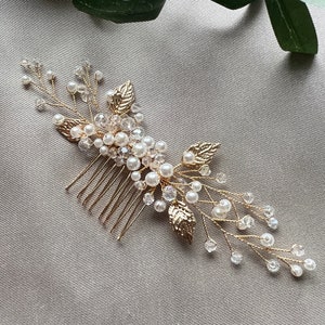 Bridal hair accessories, hair comb, pearls, gold, wedding, high-quality bridal hair accessories