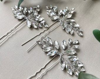 Braut Haarschmuck, Haarspange Silber, Strass, Hochzeit Schmuck, hochwertiger Brauthaarschmuck, Haarnadel, Glitzer Haarkamm Brautjungfer