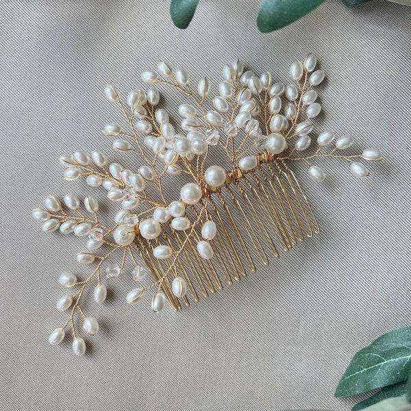 Accessoires pour cheveux de mariée, peigne à cheveux en perles, or, argent, mariage, bijoux de cheveux de mariée de haute qualité, coiffure de mariée, casque, bijoux de mariée