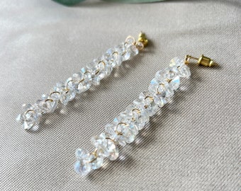 Bridal earrings, sparkling hanging earrings, bridal jewelry, bridal earrings, zirconia, glitter, wedding jewelry, gold, silver
