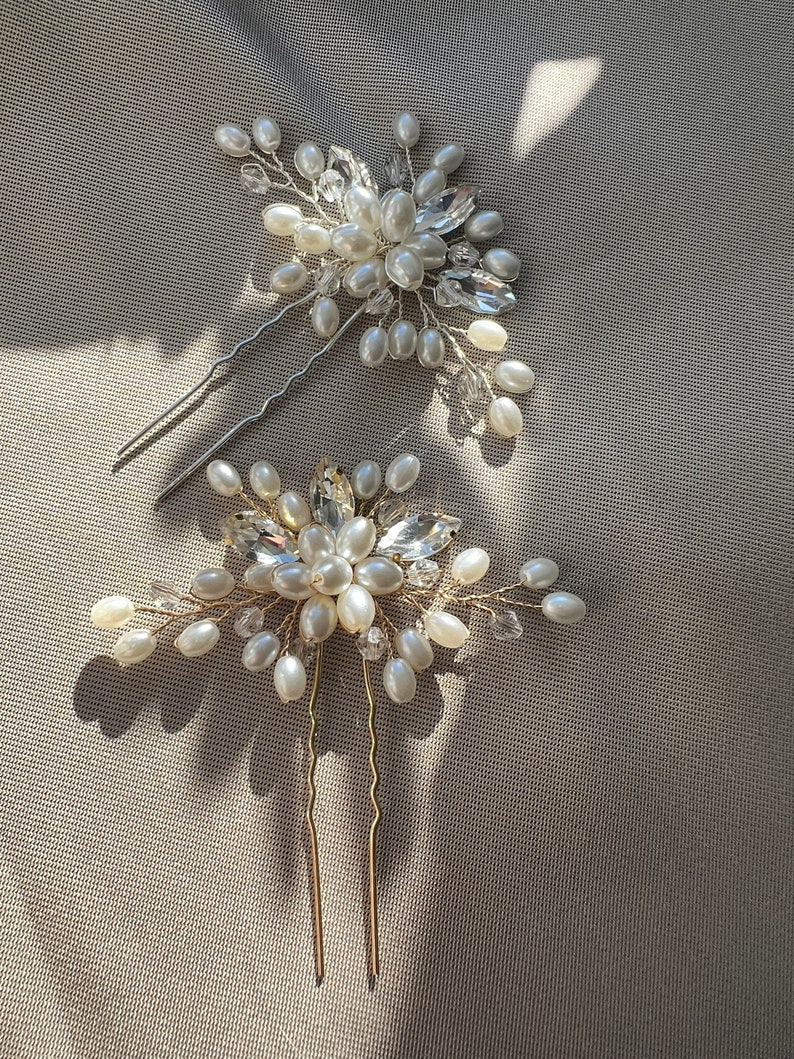 Accessoires de cheveux de mariée, peigne à cheveux, pince à cheveux, bijoux de mariée, coiffure de mariée, bijoux de demoiselle d'honneur, fil de mariage image 10