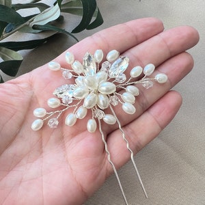 Accessoires de cheveux de mariée, peigne à cheveux, pince à cheveux, bijoux de mariée, coiffure de mariée, bijoux de demoiselle d'honneur, fil de mariage Silber