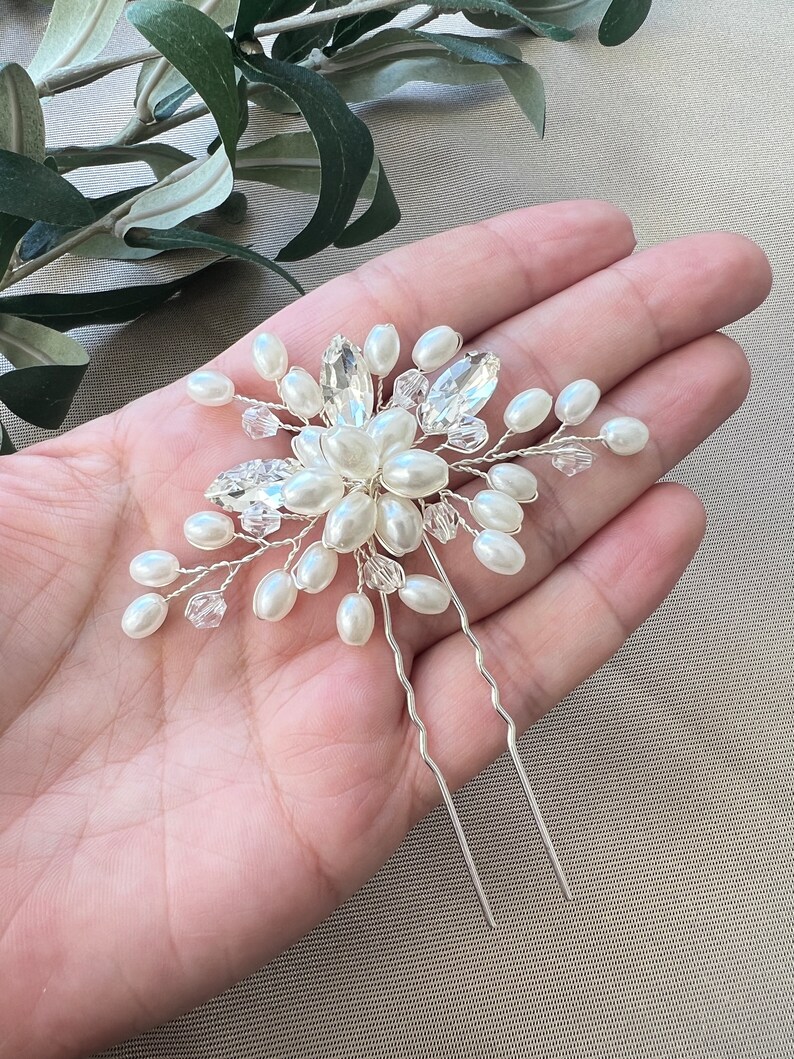 Accessoires de cheveux de mariée, peigne à cheveux, pince à cheveux, bijoux de mariée, coiffure de mariée, bijoux de demoiselle d'honneur, fil de mariage Silber