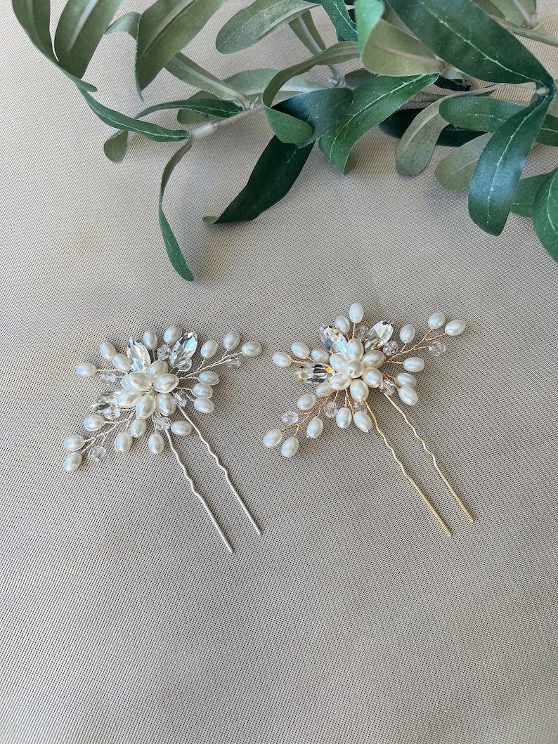 Accessoires de cheveux de mariée, peigne à cheveux, pince à cheveux, bijoux de mariée, coiffure de mariée, bijoux de demoiselle d'honneur, fil de mariage image 1