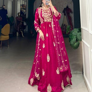 Pakistani Designer Georgette fully embroidered Sequence Work Readymade Sharara Palazzo Stitched Wedding Wear Suits