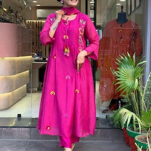 Pakistani Designer Georgette fully embroidered Sequence Work Readymade Sharara Palazzo Stitched Wedding Wear Suits