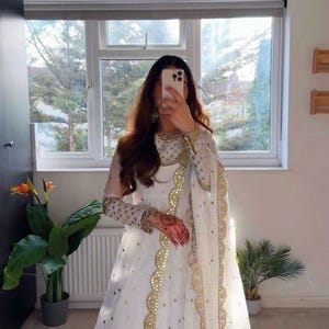 Pakistani Designer Georgette fully embroidered Sequence Work Readymade Sharara Palazzo Stitched Wedding Wear Suits