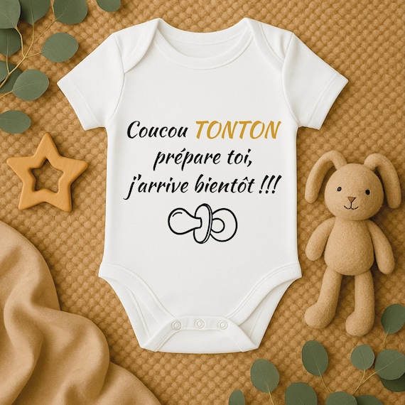 Body Bébé Tonton Viens Vite Ton Frère M'Épuise - Imprimé En France