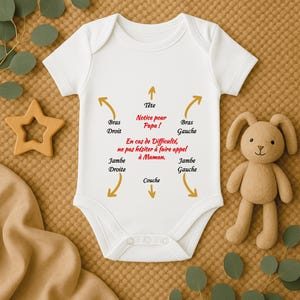 Bodie (Body) personnalisé mode d'emploi " Notice pour papa ! - En cas de difficulté ne pas hésiter à faire appel à Maman