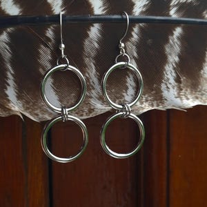 Double Hoop Earrings alternative earrings with  double ring vintage elegant cool cute casual designed alternative fairy Rock rave party y2k