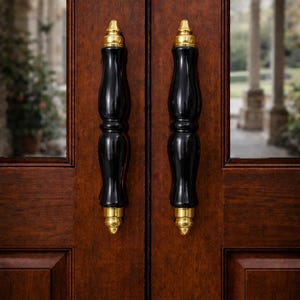 Klamka meblowa ceramiczna i mosiężna - Renowacja mebli