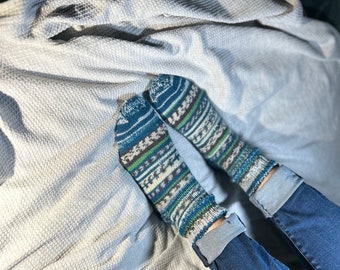 Dark blue knitted socks