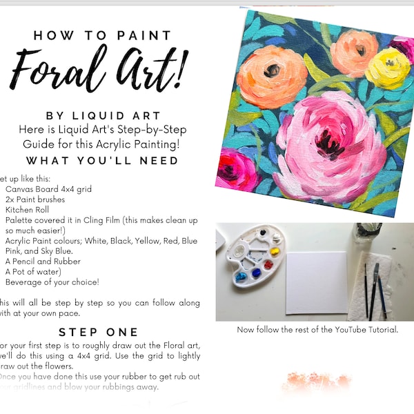 Floral Art Step By Step Acrylic Painting Tutorial