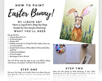 Easter Bunny Step By Step Acrylic Painting Tutorial