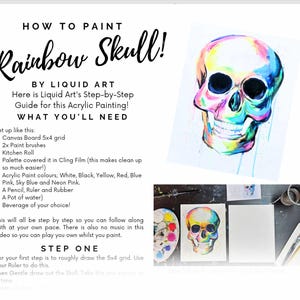 Rainbow Skull! Step By Step Acrylic Painting Tutorial