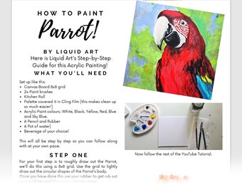 Parrot Step By Step Acrylic Painting Tutorial