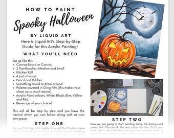 Spooky Halloween Step By Step Acrylic Painting Tutorial