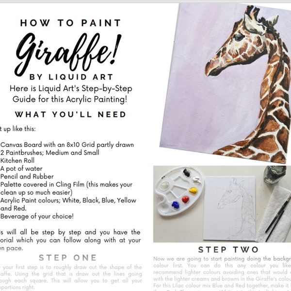 Giraffe Painting Etsy