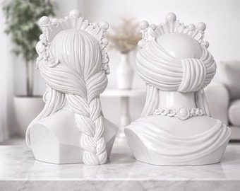 Paar Moorse hoofden Essence of Sicily (sculpturen gemaakt van kunststof, afgewerkt met glanzende hars) geen keramiek