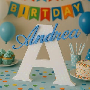 Decorazione personalizzata con nome “Andrea” – Lettera A