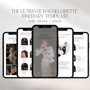 Ultimate Bachelorette Weekend Itinerary | Bachelorette Planner Template | Bachelorette Party Invite | Ultimate Hens Weekend Itinerary Canva