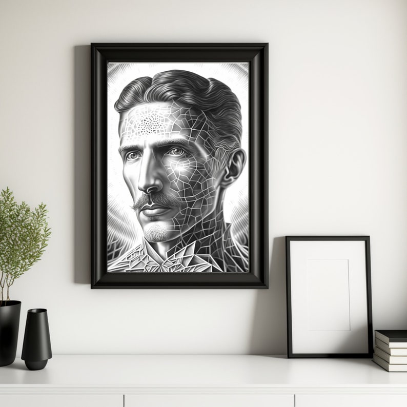 Nikola Tesla Art Famous Inventors Digital Download Wall Art Etsy