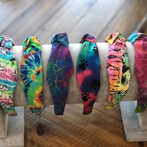 Knotted Headbands, Tie dye Headbands, Tie Dye, Grateful Dead Headbands, Grateful Dead, Colorful Headbands, Paws, Cat Headbands