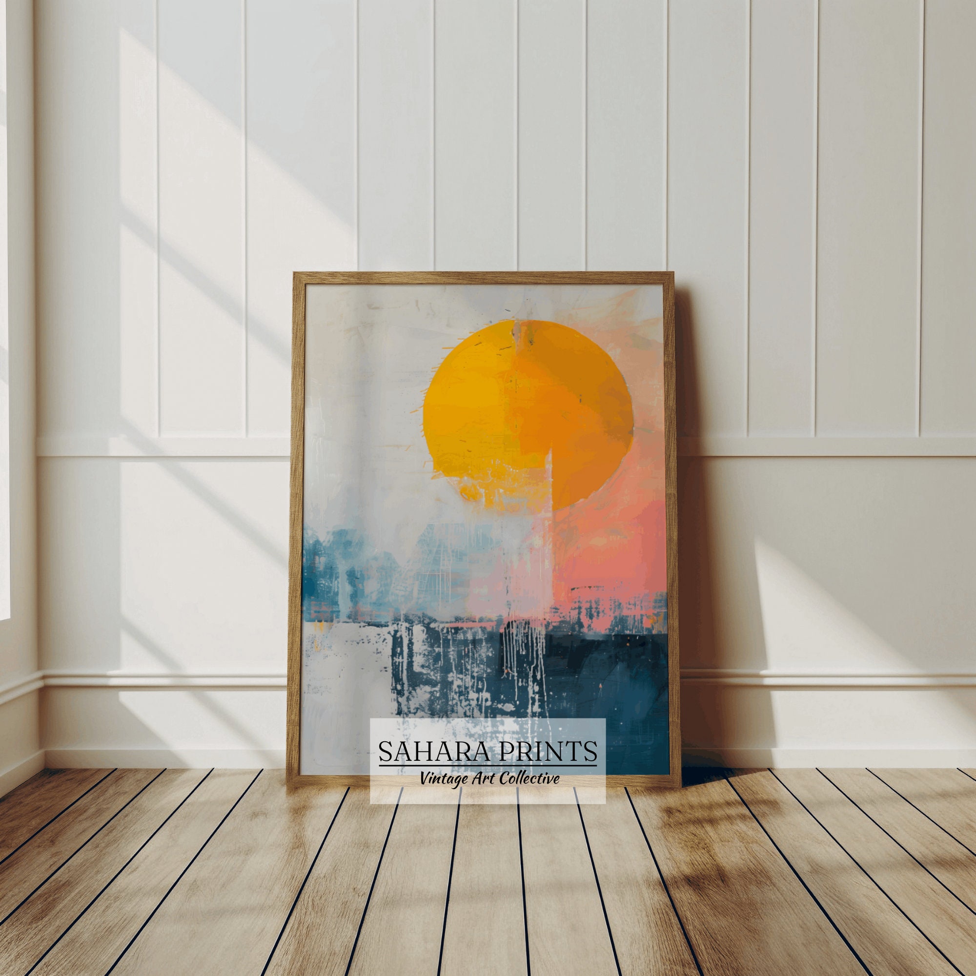 Modern Abstract Large Sun Art Print | Colourful Wall Decor ...