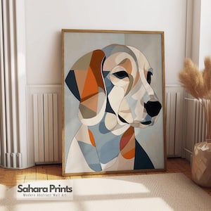 Modern Abstract Dog Art Print | Colourful Wall Decor | Multicolour Pet Portrait | Modern Wall Art | Printed & Shipped | #1