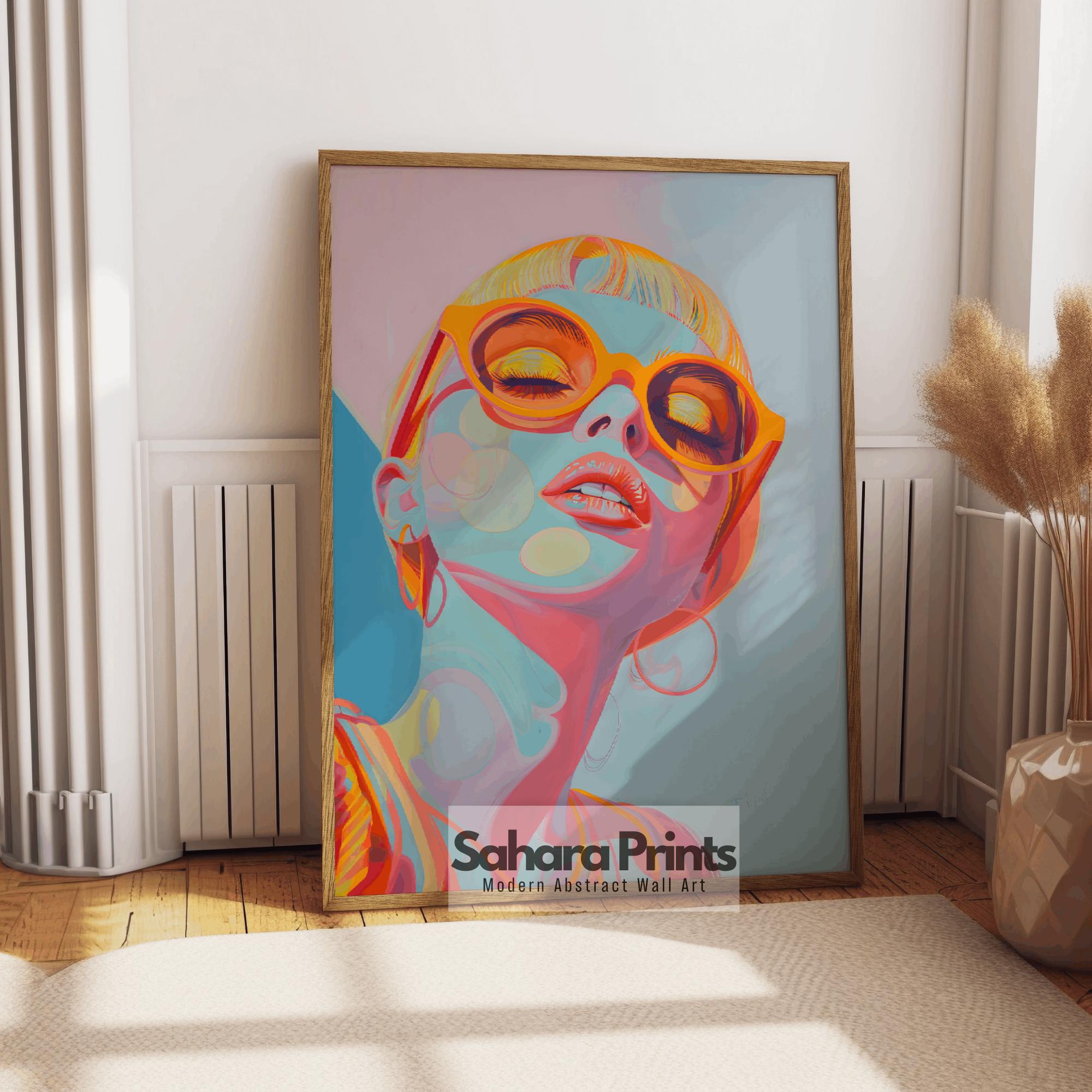 Modern Wall Art Print | Abstract Blonde Woman Portrait | Colourful Home Decor | Unique Art | Print And Shipped | #75