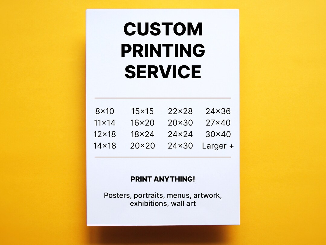 Custom Poster Printing Service 8x10 11x14 16 X 20 Inches Personalised