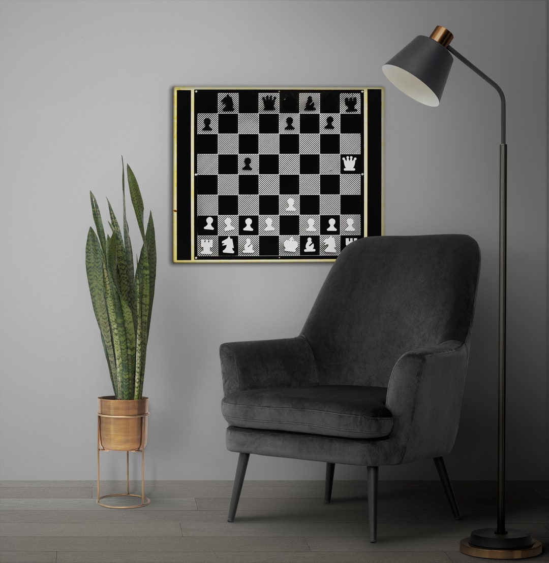 Wall Hanging Chess Board Metal Wall Decor Wall Chess Game Etsy