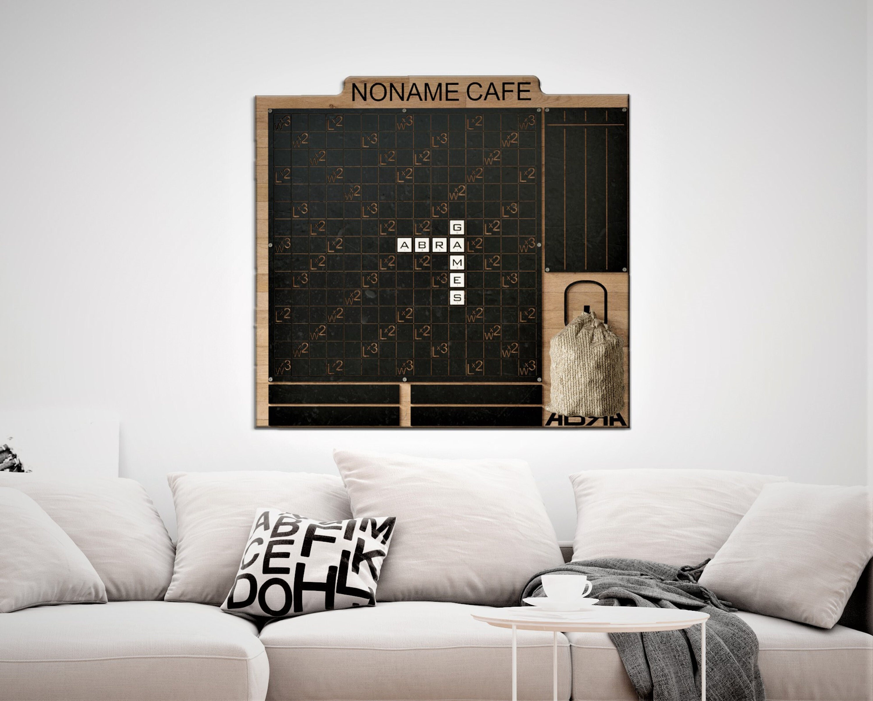 Custom Metal Wall Scrabble Board Personalization Wall Decor Etsy