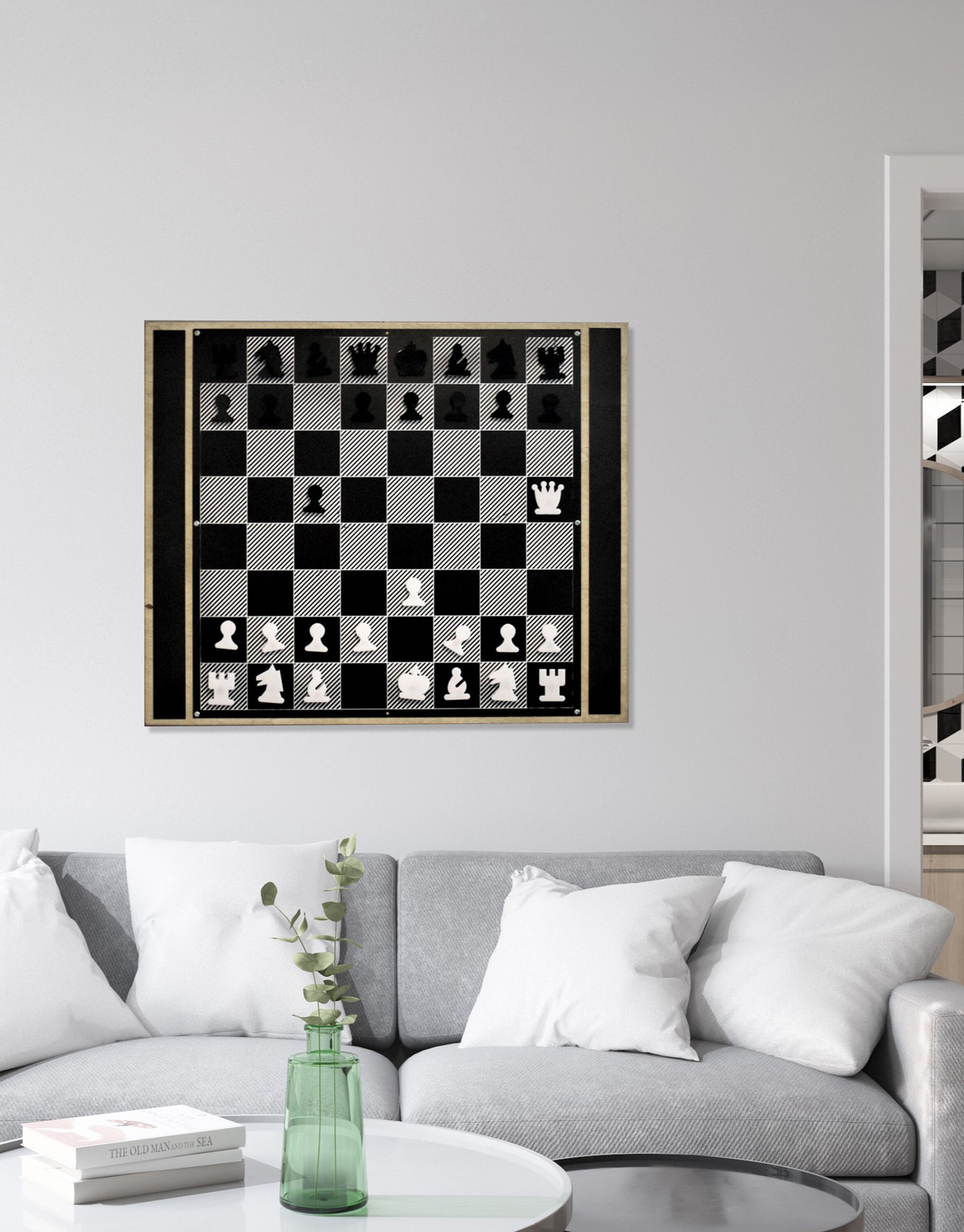 Wall Hanging Chess Board Metal Wall Decor Wall Chess Game Etsy