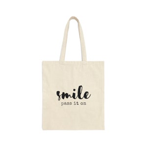 Smile Prints Cotton Tote Bag