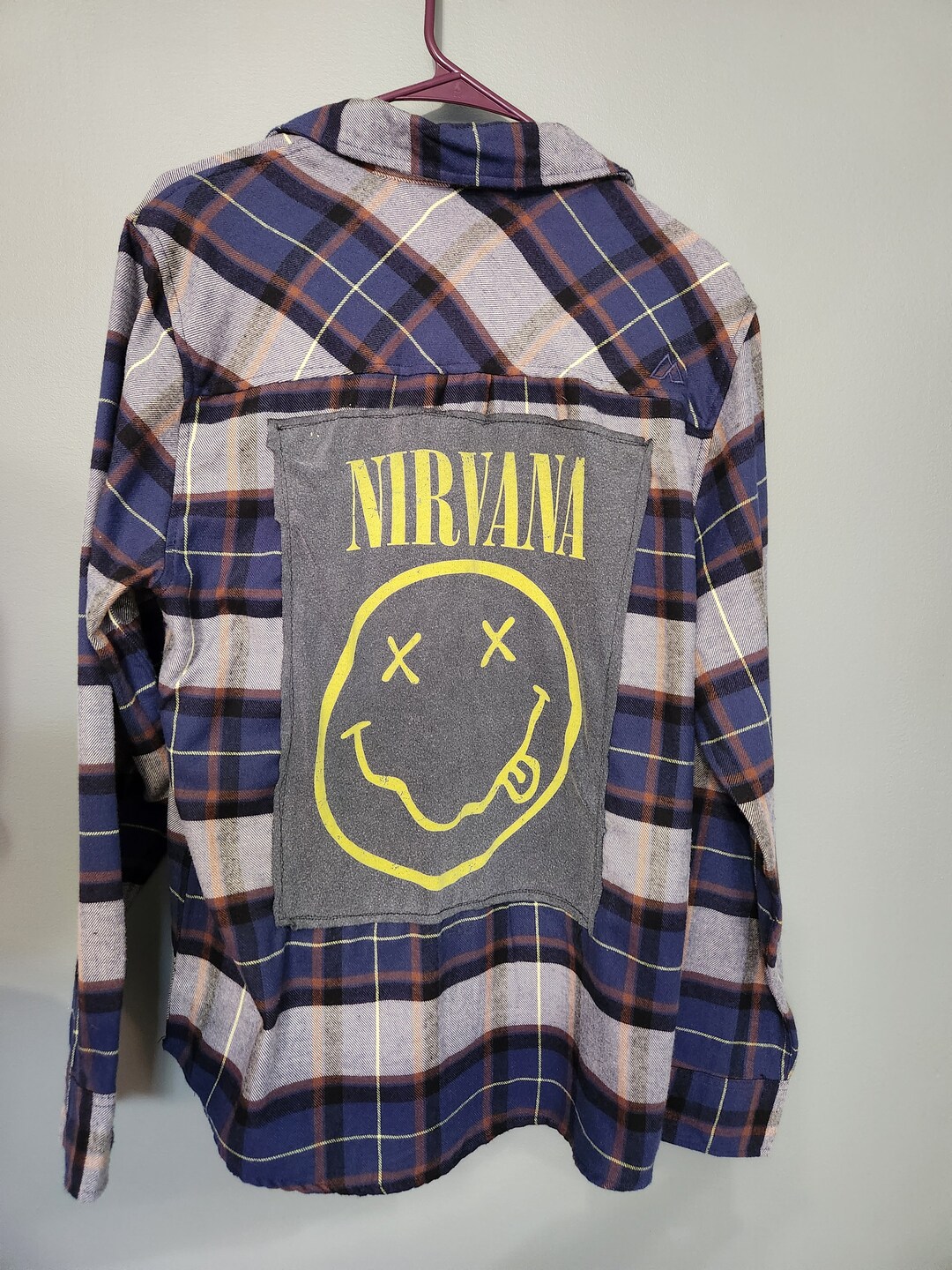 Flannel Rework Nirvana Shirt, Hand Bleached optional, Vintage, Upcycled