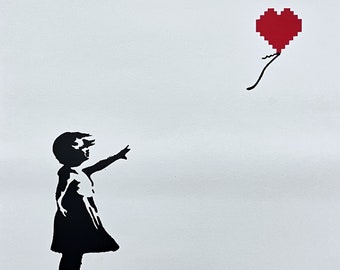 BANKSY/NOT BANKSY - "Pixel Love" Original spray paint, certificate (coa), signed, limited edition 3/10 #banksy #notbanksy #streetart