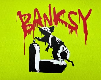 BANKSY/NOT BANKSY - Rat With Spray Cans - Original Spray Paint BANKSY/NOT BANKSY - Rat With Spray Cans - Original Spray Paint