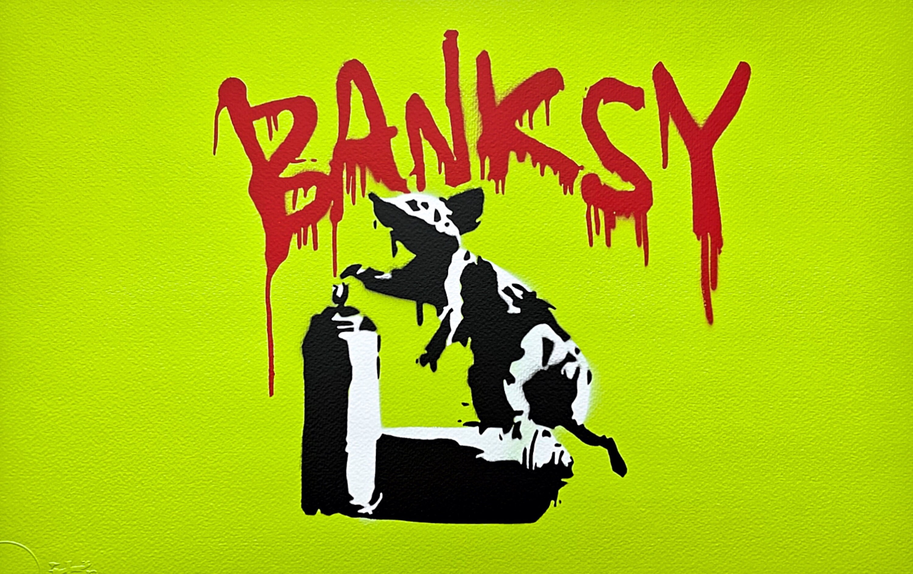 BANKSY/NOT BANKSY - Rat With Spray Cans - Original Spray Paint