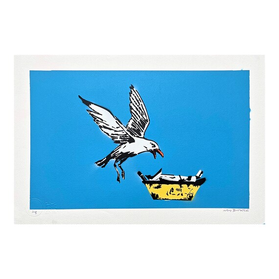 BANKSY/NOT BANKSY - Swooping Seagull - Original Spray Paint