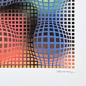 VICTOR VASARELY - Vega Arny - firmado, certificado, edición limitada 77/500, 35 x 50 cm #victorvasarely #artprint #artwall #opart imagen 4