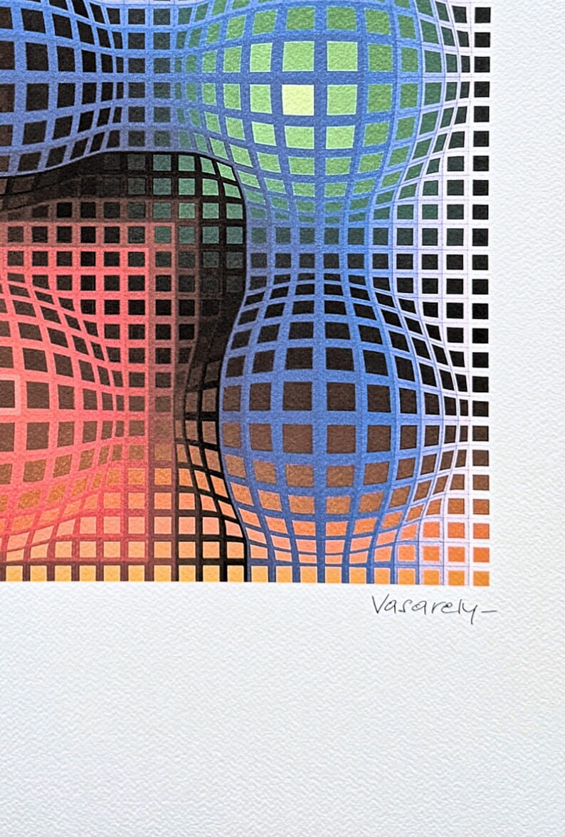 VICTOR VASARELY - Vega Arny - firmado, certificado, edición limitada 77/500, 35 x 50 cm #victorvasarely #artprint #artwall #opart imagen 4