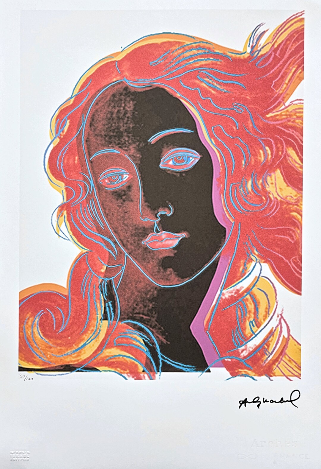 ANDY WARHOL birth of Venus Signed, Certificate coa, Limited Edition 30/