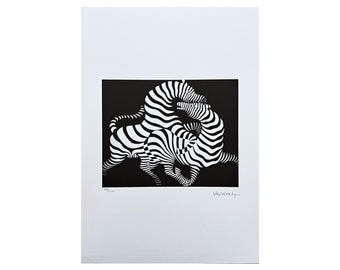 VICTOR VASARELY - Zebras - signed, numbered edition x/500, 35 x 50 cm, #victorvasarely #artgift #artprint #artwall #opart