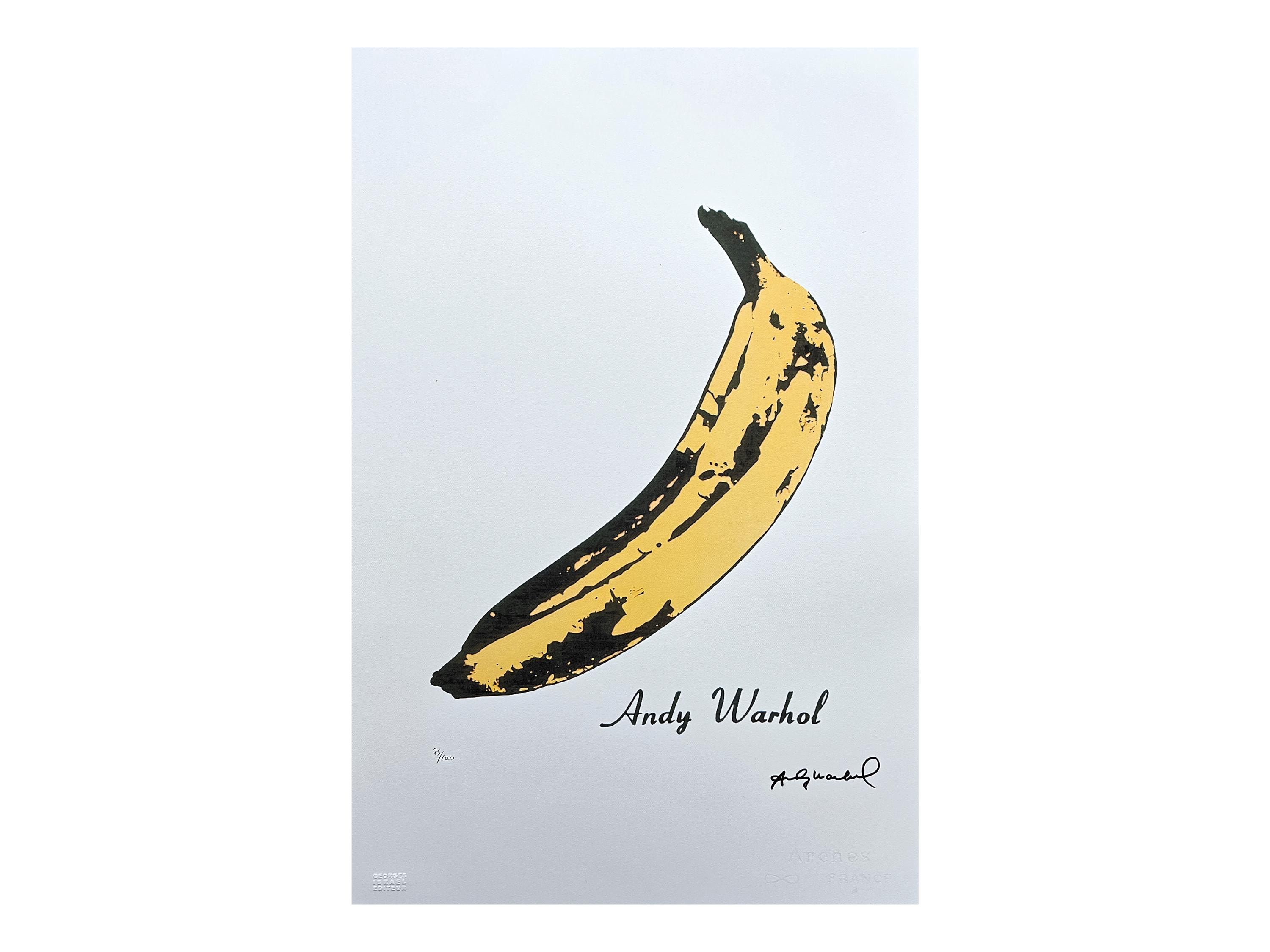 ANDY WARHOL - Banana - Signed, Numbered Edition X/100, 38 X 56 Cm