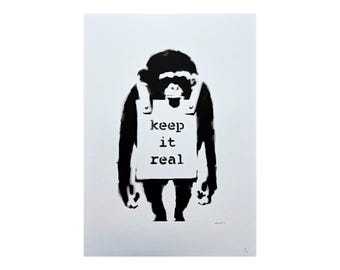 BANKSY - Keep it Real - edición numerada x/150, 50 x 70 cm, #banksy #artprint #streetart #banksyart #artwall #artgift