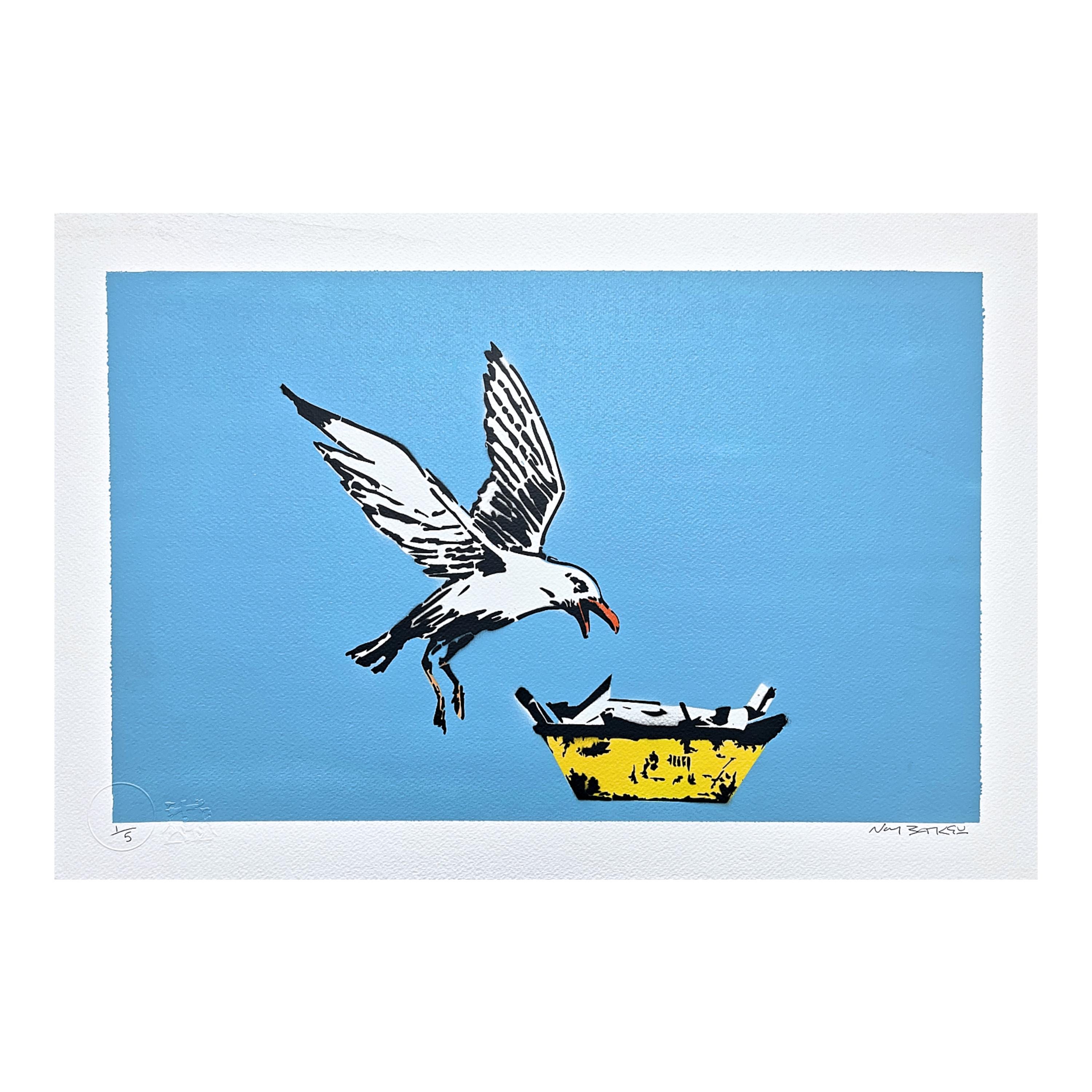 BANKSY/NOT BANKSY - Swooping Seagull - Original spray paint, certificate (coa), signed, limited edition 1/5 #banksy #notbanksy #art