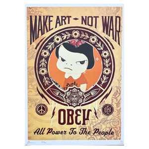 DEATH NYC - Faça Arte, Não Faça Guerra - assinado, certificado (coa), numerado - edição limitada, datado, 32 x 45 cm, #deathnyc #arte #giclée #assinado