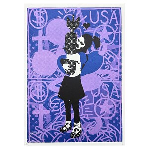 DEATH NYC - Banksy Bomb Love - assinado, certificado (coa), edição limitada, datado, 32 x 45 cm, #deathnyc #arte #giclée #impressão #assinado #banksy