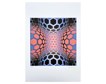 VICTOR VASARELY - Pillango - signed, numbered edition 35/500, 35 x 50 cm, #victorvasarely #artgift #artprint #opart #artwall